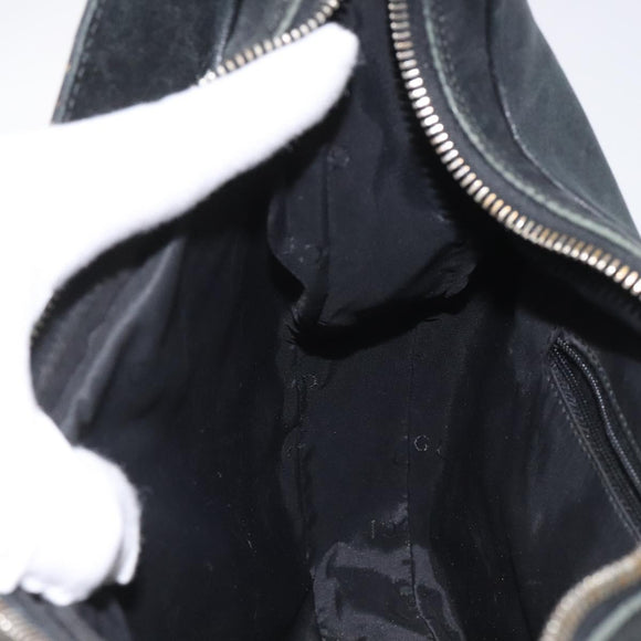 GUCCI Shoulder Bag Leather Black Silver 001 3315 Auth 115752