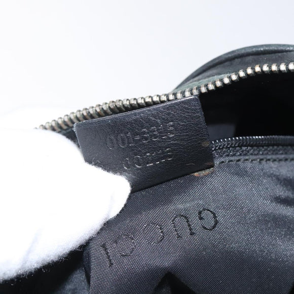 GUCCI Shoulder Bag Leather Black Silver 001 3315 Auth 115752