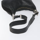 GUCCI Shoulder Bag Leather Black Silver 001 3315 Auth 115752-7