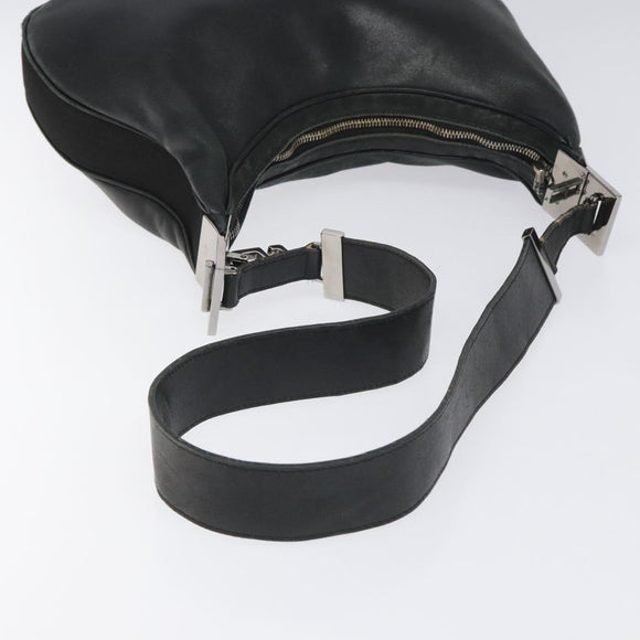 GUCCI Shoulder Bag Leather Black Silver 001 3315 Auth 115752
