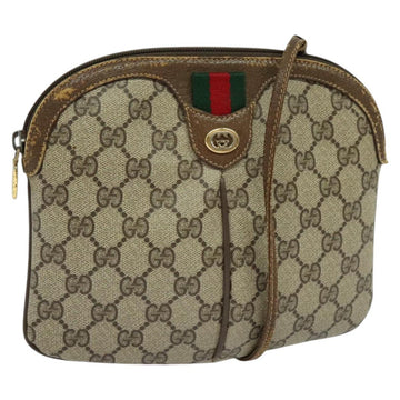 GUCCI GG Supreme Web Sherry Line Shoulder Bag PVC Beige 904 02 047 Auth 115823