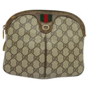 GUCCI GG Supreme Web Sherry Line Shoulder Bag PVC Beige 904 02 047 Auth 115823-13
