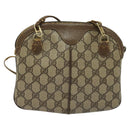 GUCCI GG Supreme Web Sherry Line Shoulder Bag PVC Beige 904 02 047 Auth 115823-2