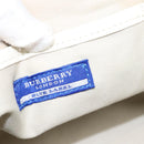 BURBERRY Nova Check Blue Label Hand Bag Canvas Leather Gold White Auth 115844-18