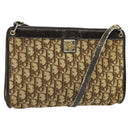 Christian Dior Trotter Canvas Shoulder Bag Beige Auth 115861-1