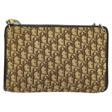 Christian Dior Trotter Canvas Shoulder Bag Beige Auth 115861 - 0