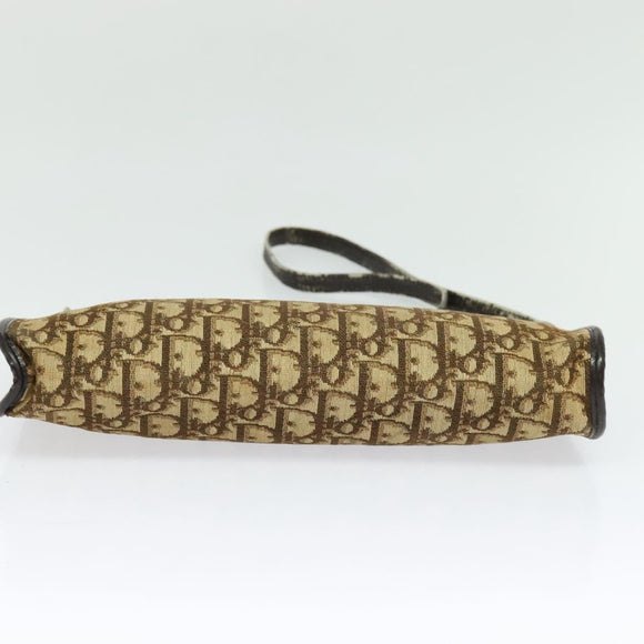Christian Dior Trotter Canvas Shoulder Bag Beige Auth 115861