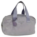 PRADA Boston Bag Nylon Purple Silver Auth 115876-1