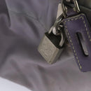 PRADA Boston Tasche Nylon Lila Silber Auth 115876-10