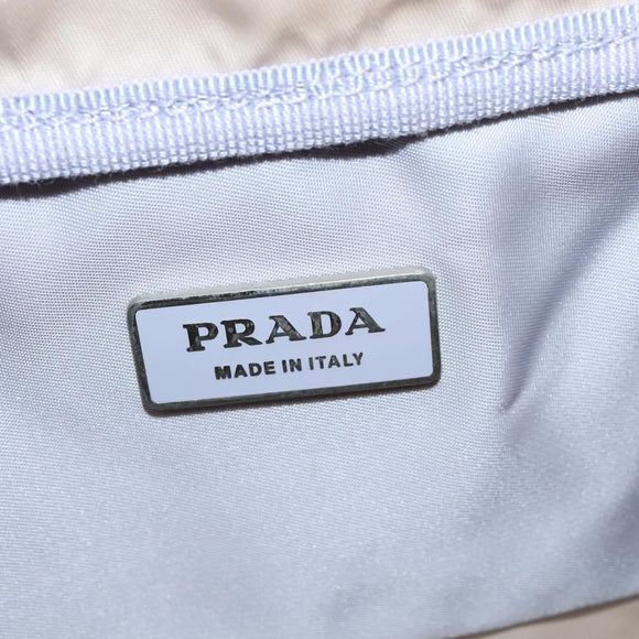 PRADA Boston Tasche Nylon Lila Silber Auth 115876