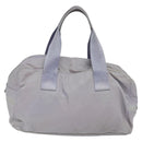 PRADA Boston Tasche Nylon Lila Silber Auth 115876-2