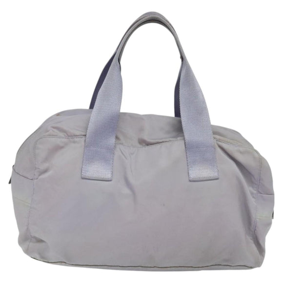 PRADA Boston Tasche Nylon Lila Silber Auth 115876