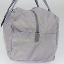 PRADA Boston Tasche Nylon Lila Silber Auth 115876-4