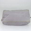 PRADA Boston Tasche Nylon Lila Silber Auth 115876-5