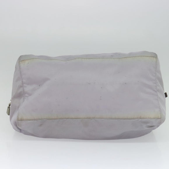 PRADA Boston Tasche Nylon Lila Silber Auth 115876
