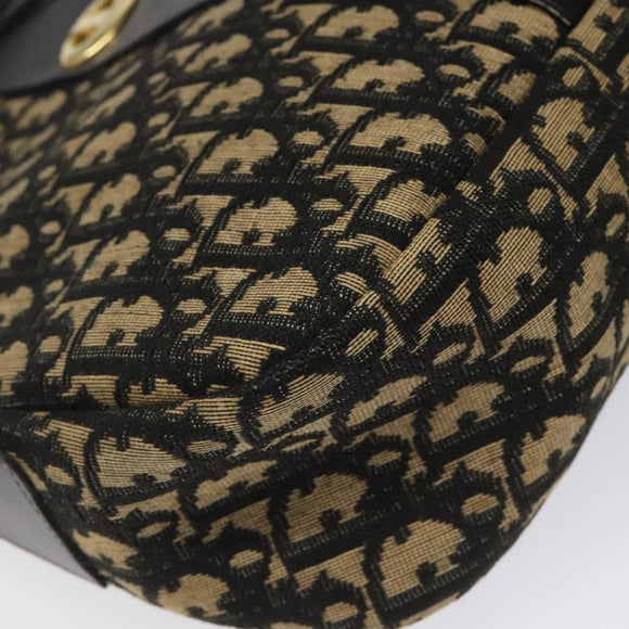 Christian Dior Trotter Canvas Shoulder Bag Black Auth 115877