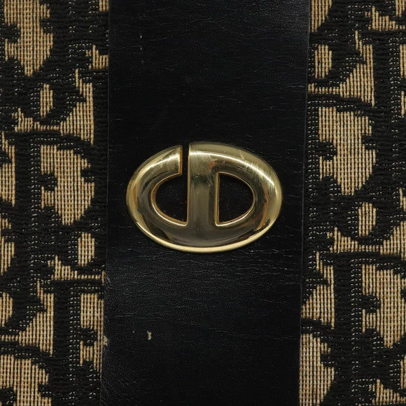 Christian Dior Trotter Canvas Shoulder Bag Black Auth 115877