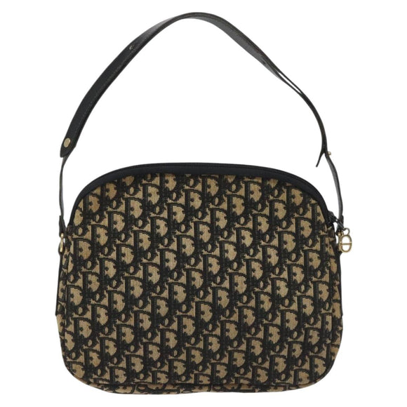 Christian Dior Trotter Canvas Shoulder Bag Black Auth 115877