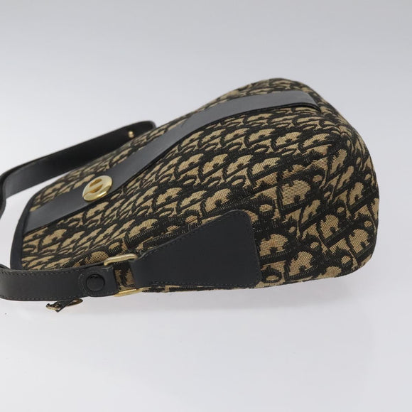 Christian Dior Trotter Canvas Shoulder Bag Black Auth 115877