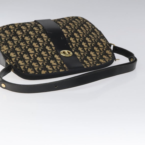Christian Dior Trotter Canvas Shoulder Bag Black Auth 115877
