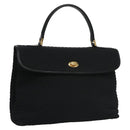 BALLY Hand Bag Nylon Black Gold Auth 115889-1