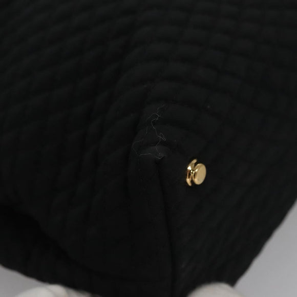 BALLY Hand Bag Nylon Black Gold Auth 115889