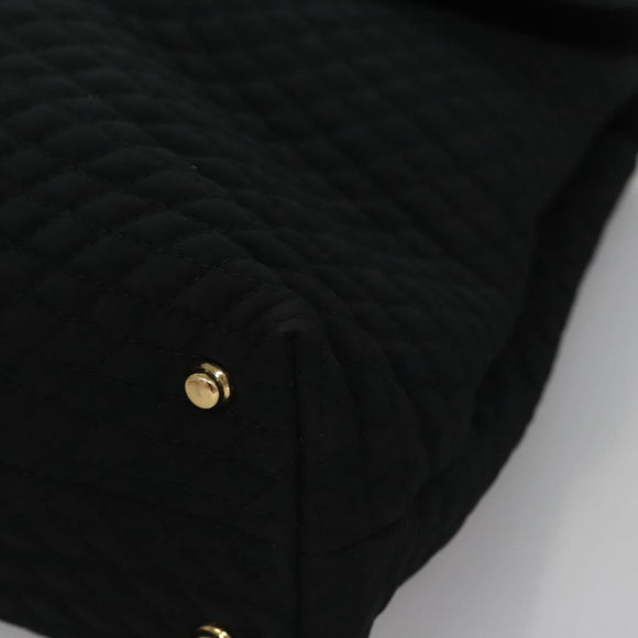 BALLY Hand Bag Nylon Black Gold Auth 115889