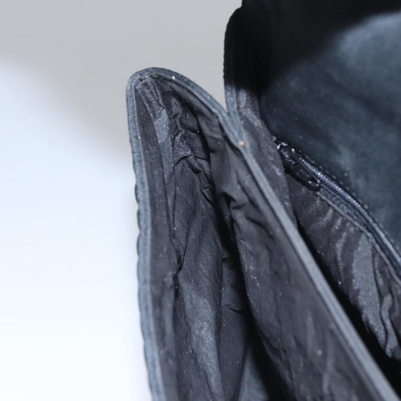 BALLY Hand Bag Nylon Black Gold Auth 115889