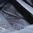 BALLY Hand Bag Nylon Black Gold Auth 115889-20