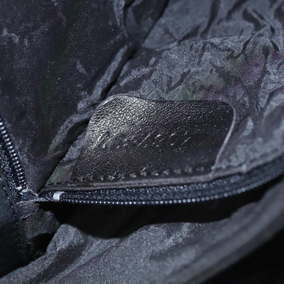 BALLY Hand Bag Nylon Black Gold Auth 115889