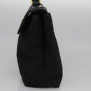 BALLY Hand Bag Nylon Black Gold Auth 115889-4