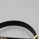 BALLY Hand Bag Nylon Black Gold Auth 115889-8