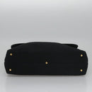 BALLY Hand Bag Nylon Black Gold Auth 115889-9