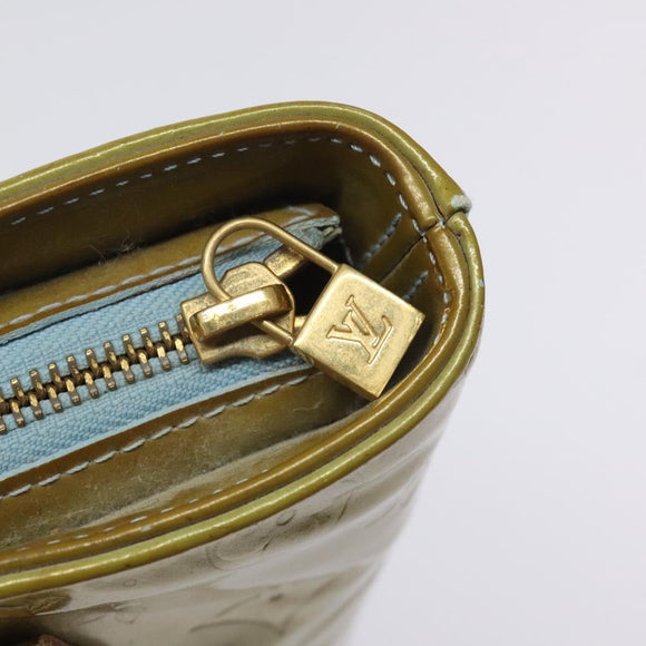 LOUIS VUITTON Monogram Vernis Houston Hand Bag Baby Blue M91005 LV Auth 115892