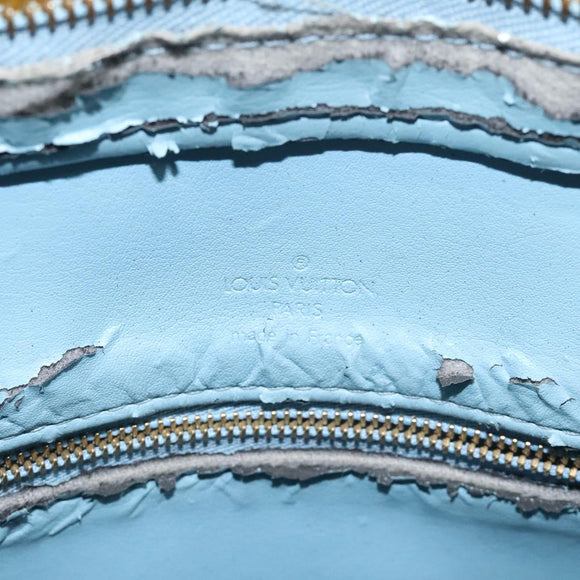 LOUIS VUITTON Monogram Vernis Houston Hand Bag Baby Blue M91005 LV Auth 115892