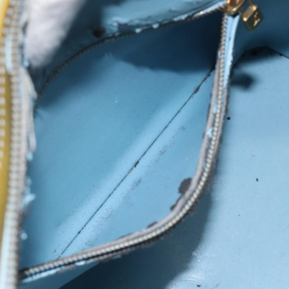 LOUIS VUITTON Monogram Vernis Houston Hand Bag Baby Blue M91005 LV Auth 115892