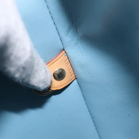 LOUIS VUITTON Monogram Vernis Houston Hand Bag Baby Blue M91005 LV Auth 115892