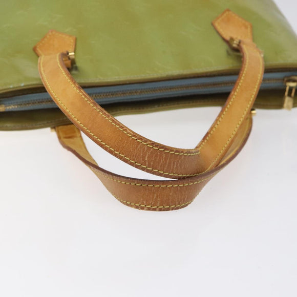 LOUIS VUITTON Monogram Vernis Houston Hand Bag Baby Blue M91005 LV Auth 115892