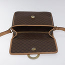 CELINE Macadam Canvas Circle Shoulder Bag PVC Leather Brown Gold Auth 115903-18