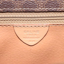 CELINE Macadam Canvas Circle Shoulder Bag PVC Leather Brown Gold Auth 115903-12