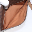 CELINE Macadam Canvas Circle Shoulder Bag PVC Leather Brown Gold Auth 115903-21