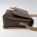 CELINE Macadam Canvas Circle Shoulder Bag PVC Leather Brown Gold Auth 115903-3