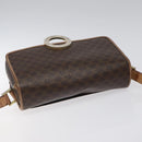 CELINE Macadam Canvas Circle Shoulder Bag PVC Leather Brown Gold Auth 115903-6