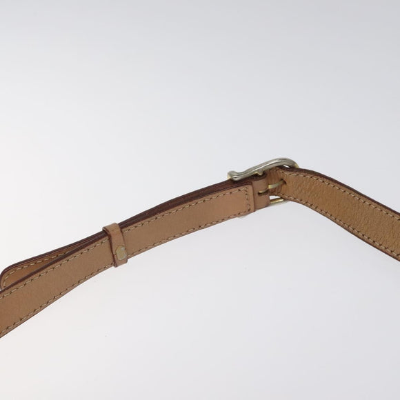 CELINE Macadam Canvas Circle Shoulder Bag PVC Leather Brown Gold Auth 115903