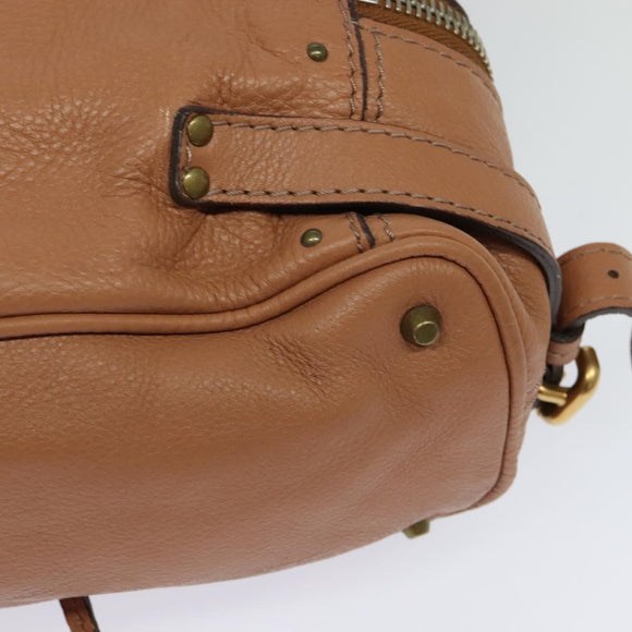 Chloe Paddington Hand Bag Leather Beige Gold Silver Auth 115904V