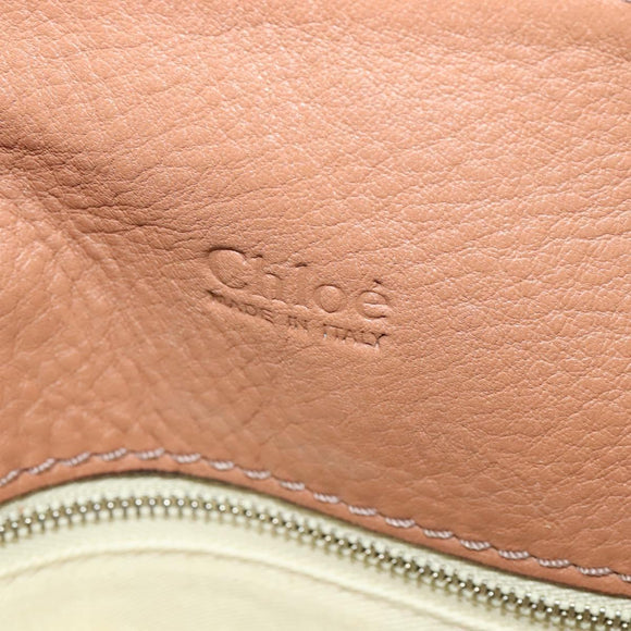 Chloe Paddington Hand Bag Leather Beige Gold Silver Auth 115904V
