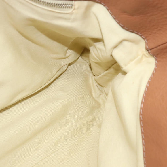 Chloe Paddington Hand Bag Leather Beige Gold Silver Auth 115904V