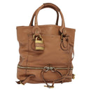 Chloe Paddington Hand Bag Leather Beige Gold Silver Auth 115904V-1
