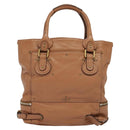 Chloe Paddington Hand Bag Leather Beige Gold Silver Auth 115904V-2