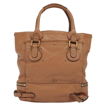 Chloe Paddington Hand Bag Leather Beige Gold Silver Auth 115904V - 0